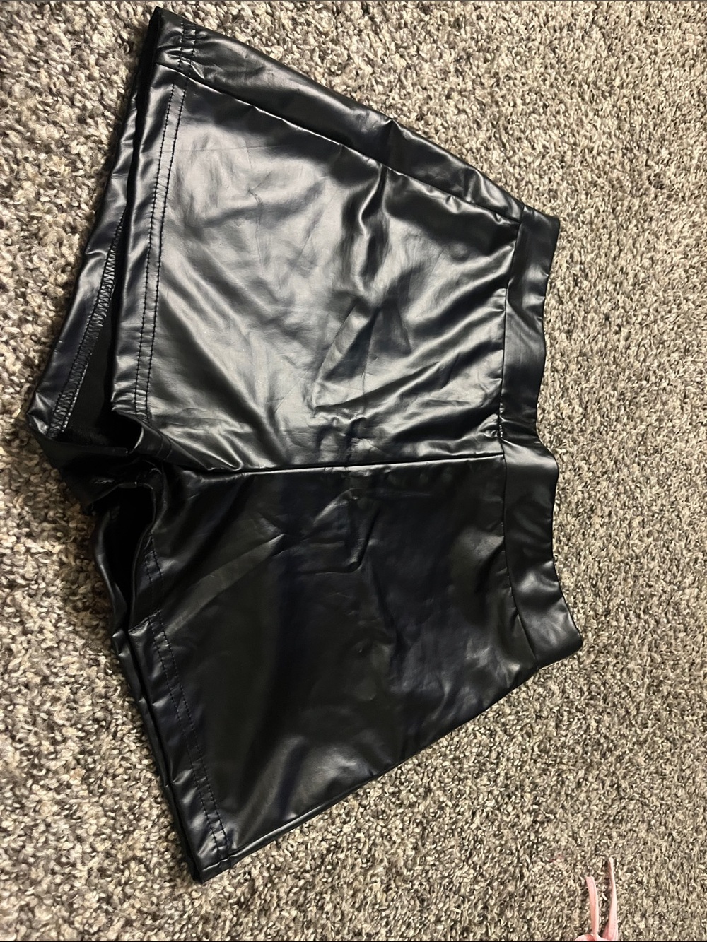 SHEIN Black Faux Leather High-Waist Shorts